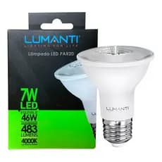 Kit 10 Lâmpada Led Par20 7w E27 4000k Branco Neutro Lumanti