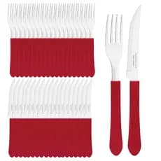 Kit 12 Talheres - 6 Garfos + 6 Facas Leme Tramontina
