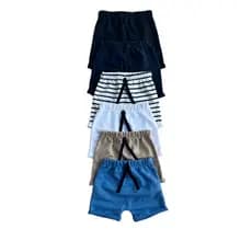 kit 6 Shorts  infantil de algodão com cadarço decorativo