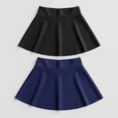 Kit 2 Shorts Saia Infantil Suplex com Elástico Escolar Confortável 2 a 14