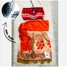 Roupa infantil Moana baby c/ colar + top + faixa + saia fantasia menina