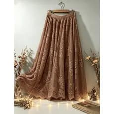 Saia Longa Com Aplicação de Renda | Estilo Fada Elegante