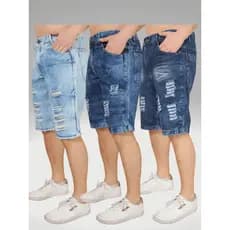 Kit 3 Bermuda Heritage Jeans shorts  Light Lisa Laicra Grande