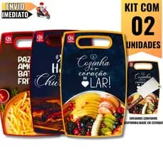 Tábua de Corte Estampada 1 ou kit 2 Unidades  – Resistentes, Práticas e Versáteis Para Carne, Legumes e Frutas