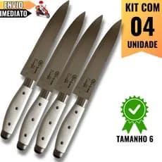 Conjunto 4 Facas Linha Europa 26.8 cm em Aço Inox – Resistência, Precisão e Qualidade para Chefs e Churrasqueiros