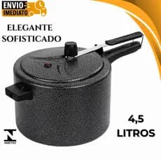 Panela de Pressão 4,5 Preto Crackeada ASJ Resistente Segura