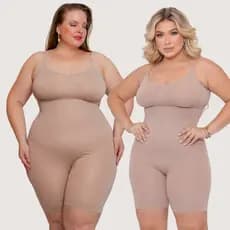 Macaquinho Modelador Body Segunda Pele Plus Size Sem Costura Poliamida Short Bermuda  Levante Bumbum Afina Cintura Cinta