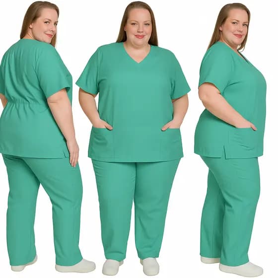 Pijama Cirúrgico Hospitalar Scrub Gabardine Plus Size Unissex Enfermagem Uniforme Profissional Médico Enfermeira