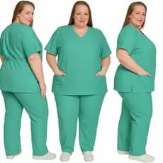 Pijama Cirúrgico Hospitalar Scrub Gabardine Plus Size Unissex Enfermagem Uniforme Profissional Médico Enfermeira