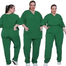 Pijama Cirúrgico Com Elastano Plus Size Tecido Fresco Macio  Scrub Uniforme Hospitalar Enfermagem Médico Enfermeira