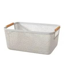 Cesto Organizador com Alça de Bambu Natural – Toque Natural e Elegante