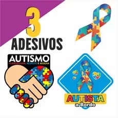 3 Adesivos autismo mãos, autista a bordo, simbolo adesivo sticker (MOD.02)