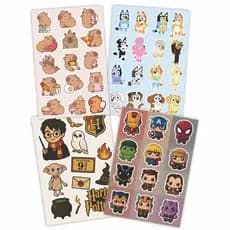 Cartela Adesivo Infantil / teem - Sticker agenda celular Caderno Notebook  herois baby, capivara, harry, bluey