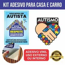Adesivo Autismo para Casa e Carro uso Externo e Interno Respeito (CASA + MÃO)