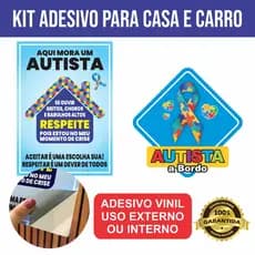 Adesivo Autismo para Casa e Carro uso Externo e Interno a bordo (CASA + AZUL)