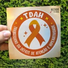 Adesivo TDAH - Transtorno de Déficit de Atenção Hiperatividade 1 UNIDADE adesivo carro moto vidro
