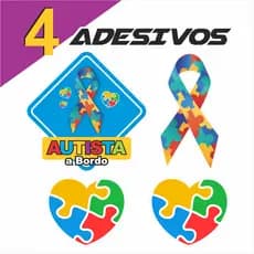 4 Adesivos Autista adesivo sticker (MOD. 03)