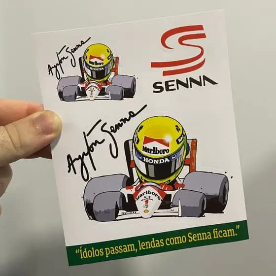Sticker Senna F1 Ayrton Figurinha Vinil
