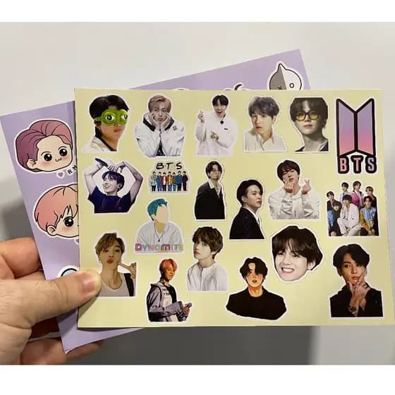 Cartela Stickers Kpop BTS blackpink