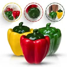 Pote Decorativo Com Tampa Pimenta em Cerâmica Gourmet Pimentão Premium