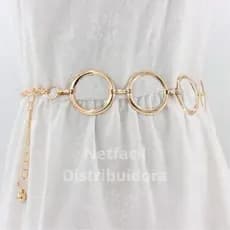 Cinto Argola Corrente Feminino Prata ou Dourado Promoção