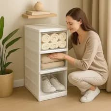 Armário Dobrável Branco Closet Organizador Prateleiras Sapateira Guarda Roupas Toalhas Rack