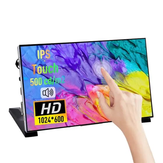 Tela LCD De 7 Polegadas 52Pi Para Raspberry Pi , IPS 1024x600 Com Suporte , Monitor Portátil HDMI 5/4B/3B + B +/Zero/400