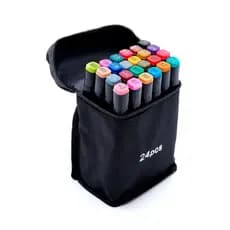 Canetinhas Coloridas 24 Cores Para Desenho Marcador Profissional e Escolar Duas Pontas  Touch
