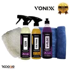 Kit Lavagem Automotiva - V-Floc Tok Final Izer Luva Toalha Microfibra - ORIGINAL VONIXX