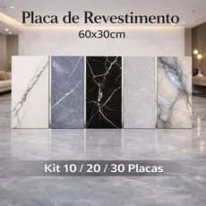 Kit Placa Revestimento Mármore Adesiva 60X30Cm - 3D