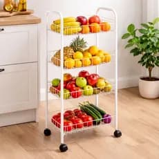Fruteira de Metal 3 e 4 Andares Com Rodinha