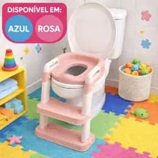 Escadinha para Vaso Sanitário com Assento Infantil Azul ou Rosa Kids