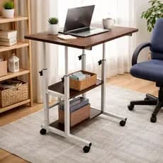 Mesa Apoio Ajustável com Rodinha Trabalho Sofá Cama Notebook
