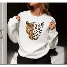 Moletom Feminino Gola Careca Suéter Onça Envio Imediato