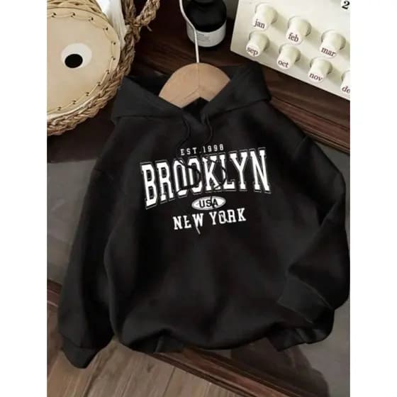 Moletom Unissex Brooklyn Blusa De Frio Com Capuz e Bolso