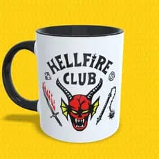 Caneca Hellfire Club Stranger Things Eddie Munson Porcelana Presente Geek Nerd Série Pronta Entrega