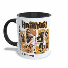 Caneca Anime Haikyu!! Karasuna High Cerâmica 325ml Premium Geek Vôlei