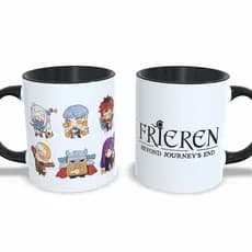 Caneca Sousou no Frieren Kawaii Chibi Cerâmica 325ml Premium Geek Anime Magia