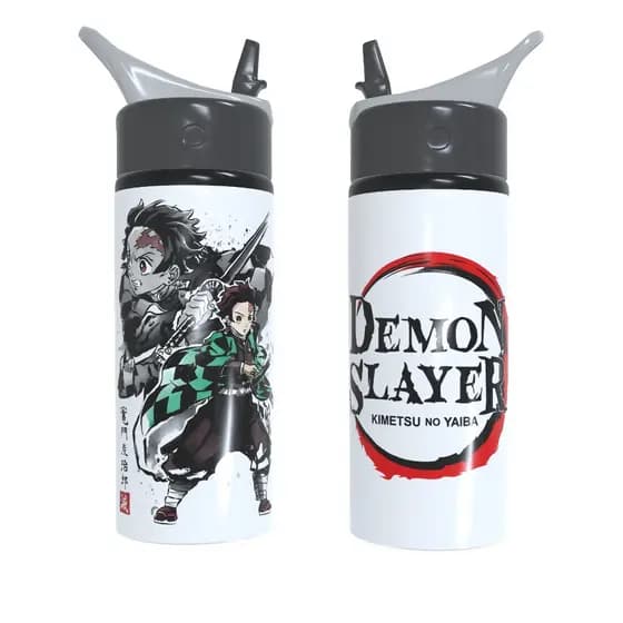 Garrafa Squeeze Demon Slayer Tanjiro Alumínio 600ml Premium Geek Otaku