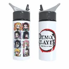 Garrafa Squeeze Demon Slayer Kawaii Chibi Alumínio 600ml Premium Personagens Anime