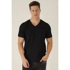 VB ONLINE Camiseta Camisa Masculina Slim Fit Algodão Egípcio Premium Malha Nobre Gola V Do P ao G2