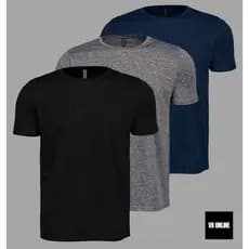 VB ONLINE Kit 3 Camisetas Masculina Dry Fit Esportivo Anti-Odor Treino academia fitness do P ao G1