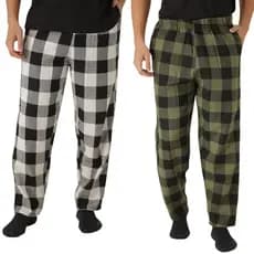 VB ONLINE Kit 2 Calças De Dormir Inverno Masculina Xadrez Tecido Flanelado