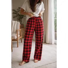 VB ONLINE Calça Feminina Pijama De Fleece Confort Soft Xadrez Quentinha Dormir Inverno do M ao G