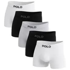 Kit 5 Cuecas Boxer Microfibra Polo Star Sortida
