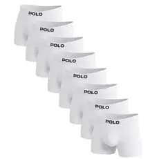 Kit 8 Cuecas Boxer Microfibra Confortável Polo Star Branco