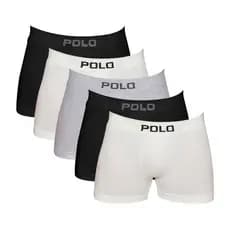 Kit Com 5 Cuecas Boxer Polo 781 Algodão Sortido