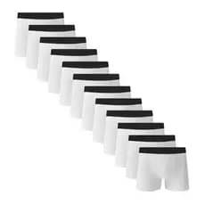 Kit 12 Cuecas Box Boxer Algodão Masculina Confortável C5 Branco