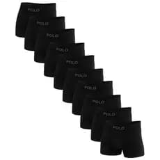Kit 10 Cuecas Polo Star Boxer Microfibra Confortável Preto