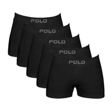 Kit 5 Cuecas Polo Star Boxer Microfibra Preto